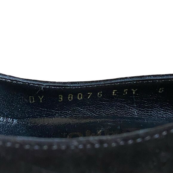 Salvatore Ferragamo Black Suede Pumps 6B Pointed Toe Kitten Heel Party Office - Picture 5 of 11